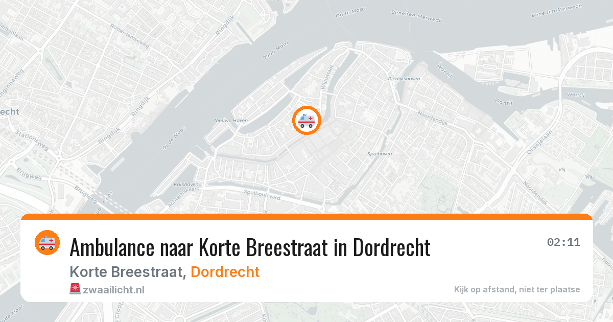 Ambulance naar Korte Breestraat in Dordrecht — 15 jun 2026
