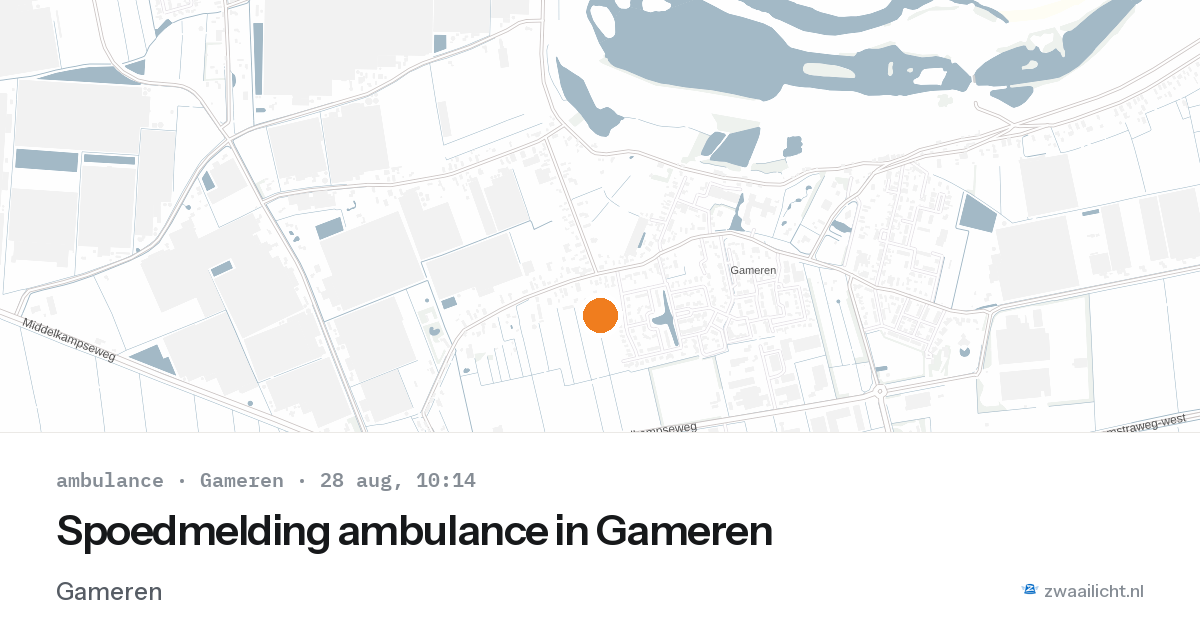 Spoedmelding ambulance in Gameren — 28 aug 2026