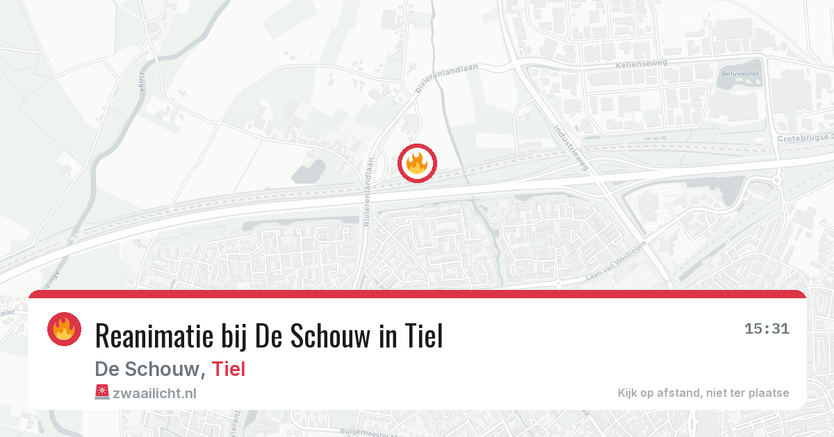 Reanimatie bij De Schouw in Tiel — 4 mrt 2026