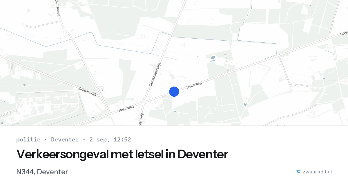 Verkeersongeval met letsel in Deventer — 2 sep 2026