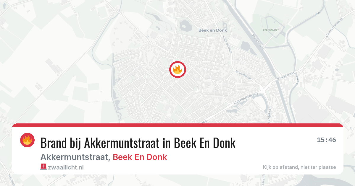 Brand bij Akkermuntstraat in Beek En Donk — 7 aug 2026