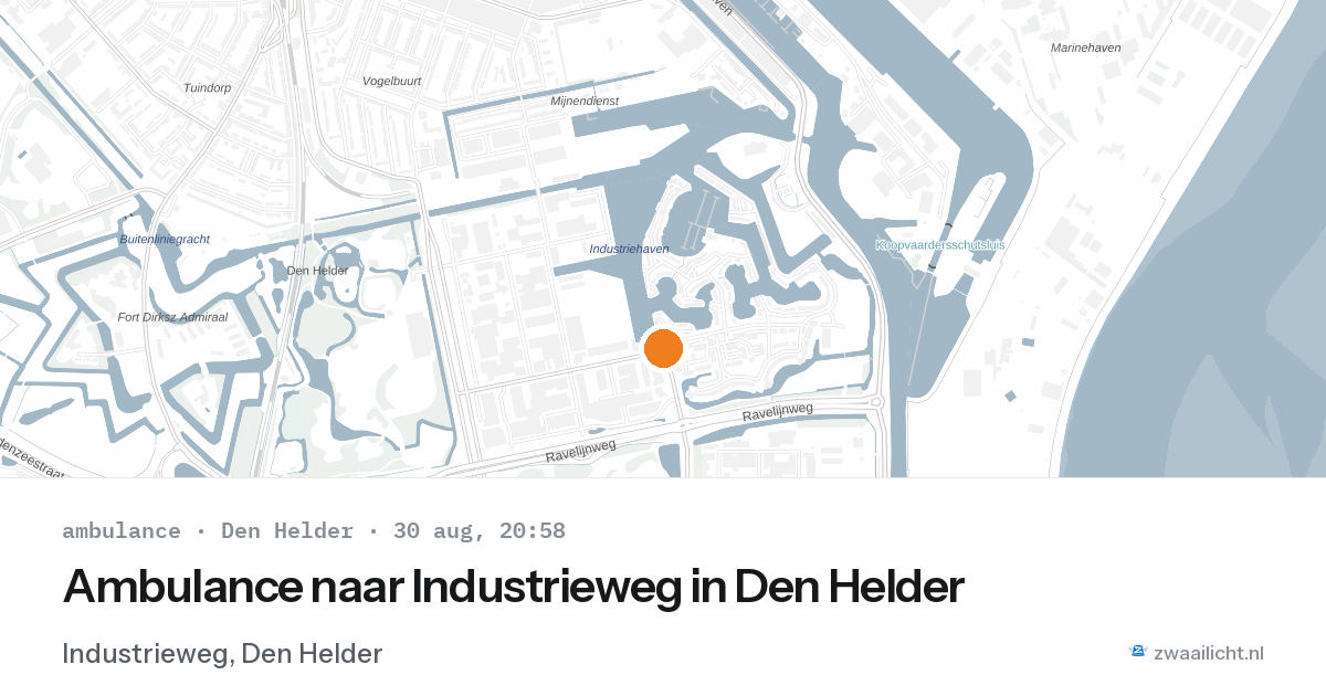 Ambulance naar Industrieweg in Den Helder — 30 aug 2026