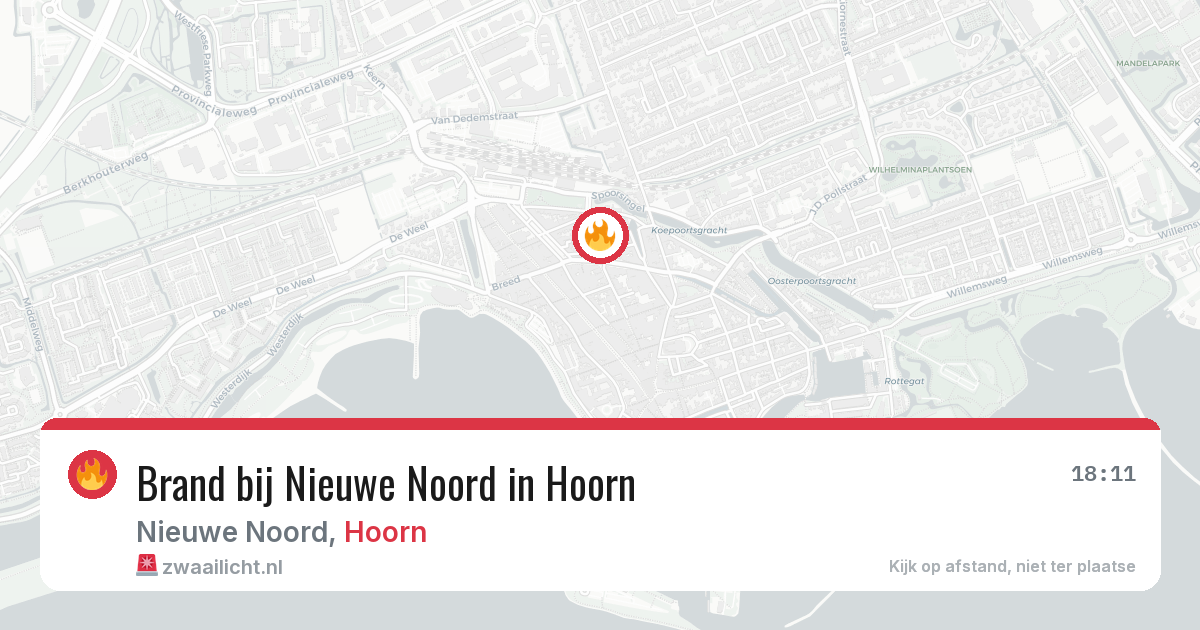 Brand bij Nieuwe Noord in Hoorn — 8 jul 2026