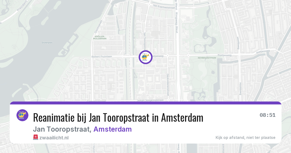 Reanimatie bij Jan Tooropstraat in Amsterdam — 19 jun 2026