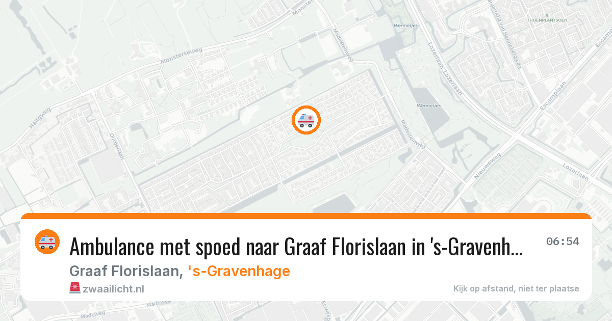 Ambulance met spoed naar Graaf Florislaan in 's-Gravenhage — 16 apr 2026