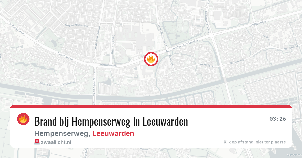 Brand bij Hempenserweg in Leeuwarden — 28 jun 2026