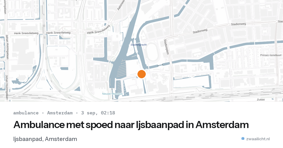 Ambulance met spoed naar Ijsbaanpad in Amsterdam — 3 sep 2026