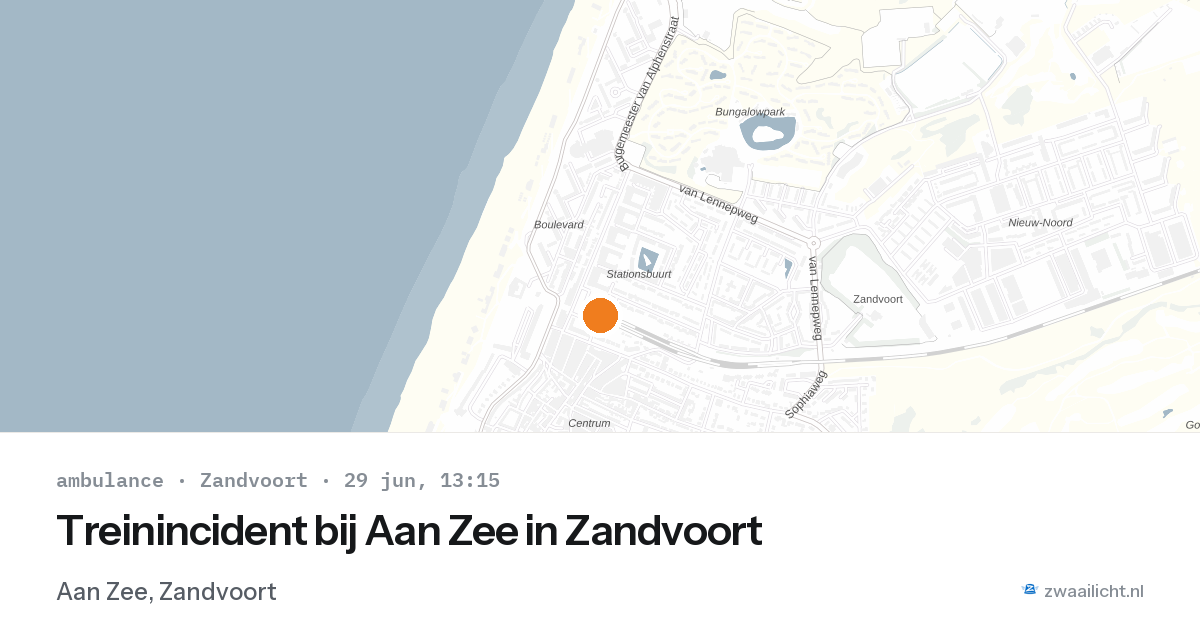 Treinincident bij Aan Zee in Zandvoort — 29 jun 2026