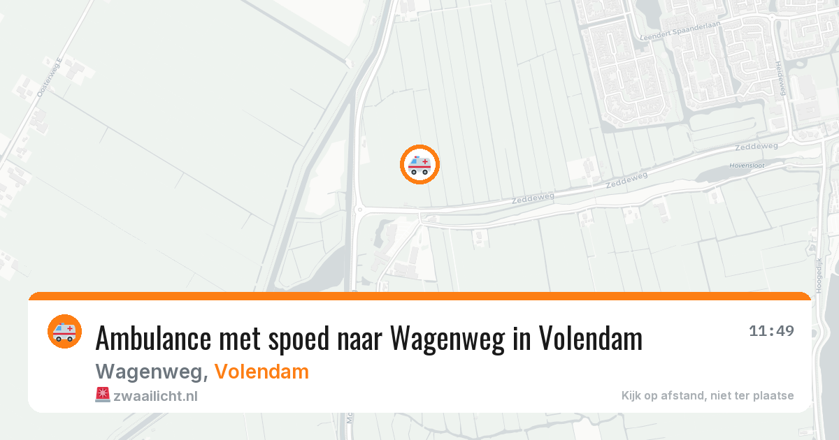 Ambulance met spoed naar Wagenweg in Volendam — 15 jul 2026