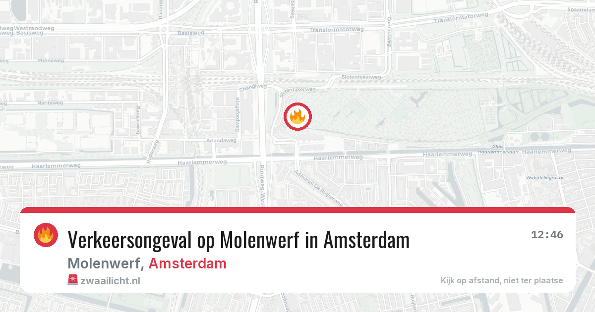 Verkeersongeval op Molenwerf in Amsterdam — 24 jun 2026