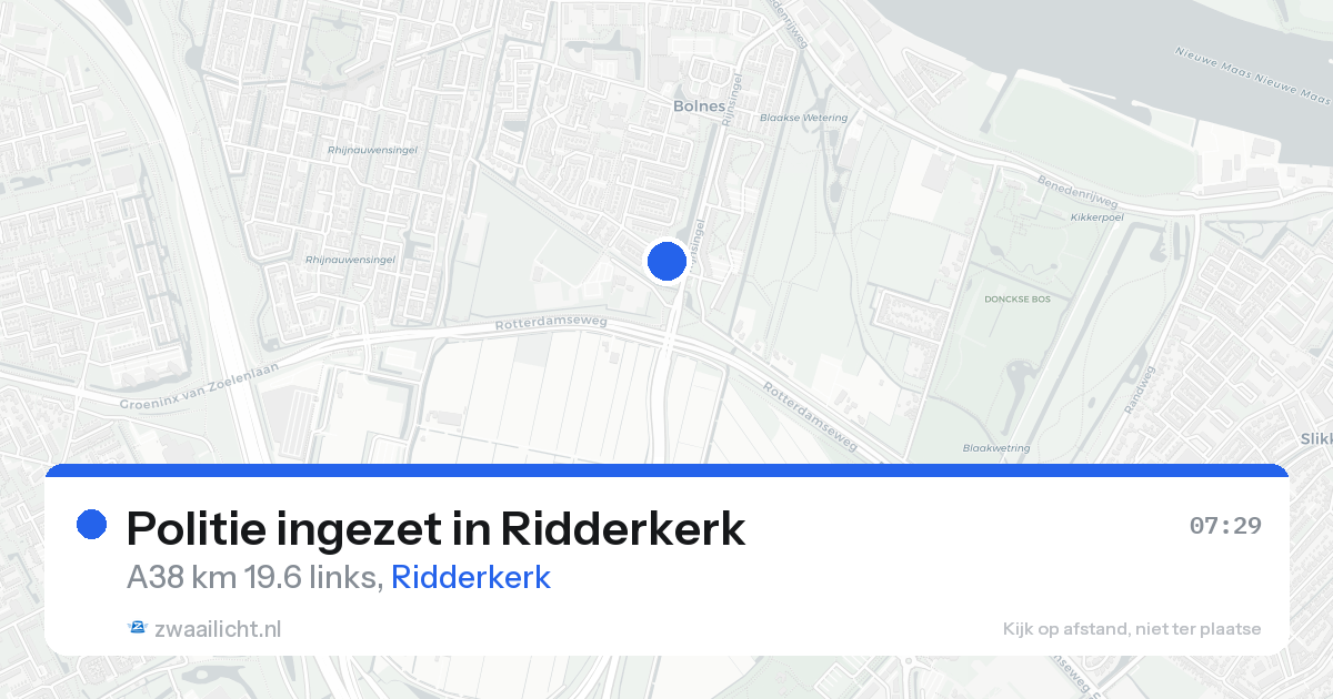 Politie ingezet in Ridderkerk — 16 aug 2026 | 🚨 Zwaailicht.nl