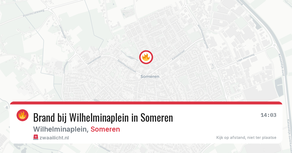 Brand bij Wilhelminaplein in Someren — 20 mei 2026