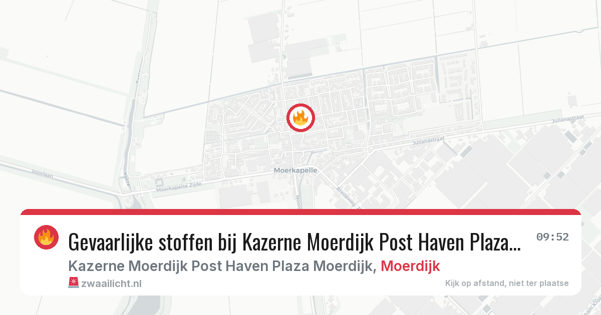 Gevaarlijke stoffen bij Kazerne Moerdijk Post Haven Plaza Moerdijk in Moerdijk — 18 mrt 2026
