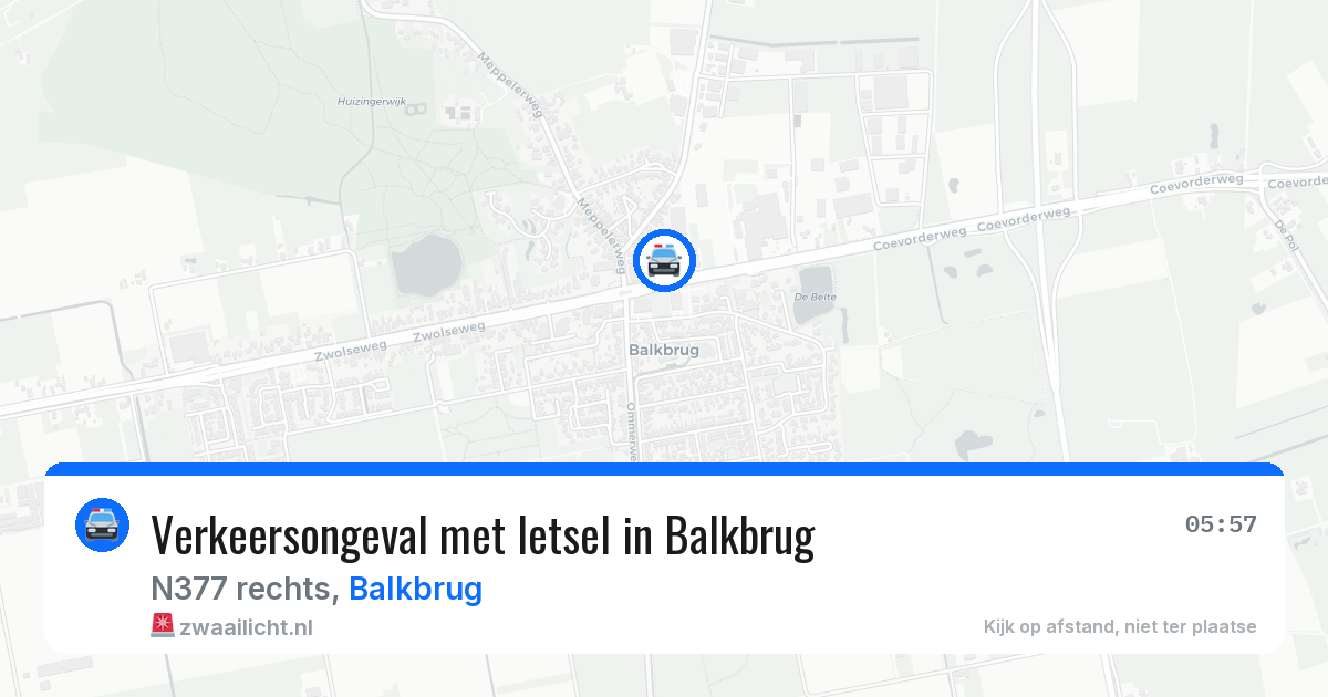 Verkeersongeval met letsel in Balkbrug — 28 jan 2026