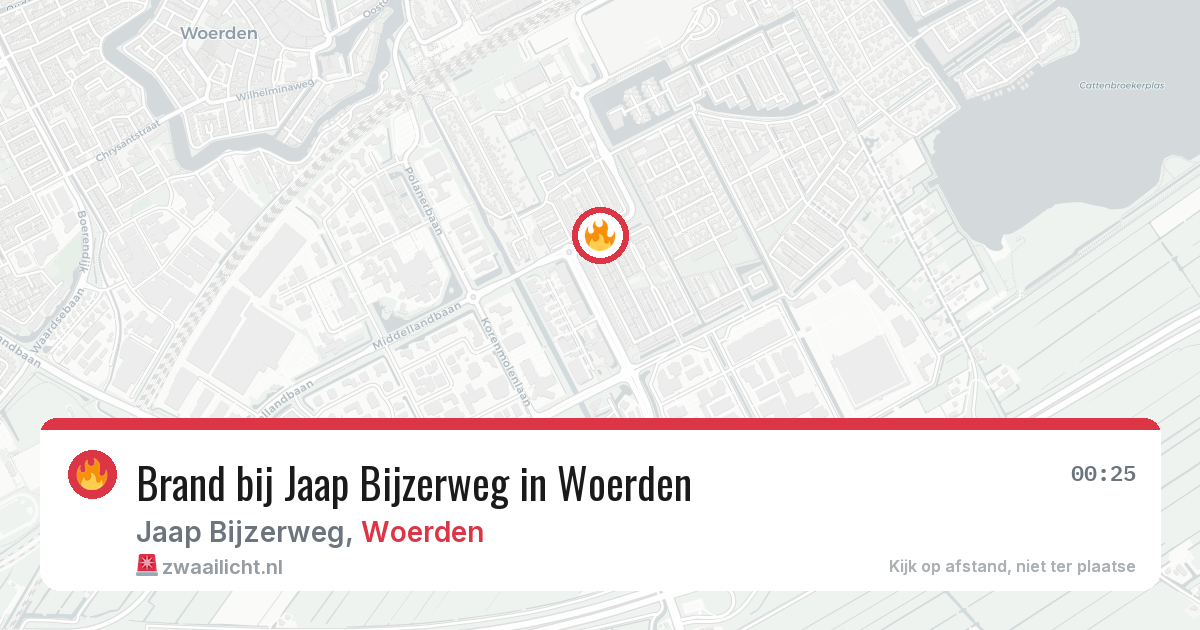 Brand bij Jaap Bijzerweg in Woerden — 18 apr 2026