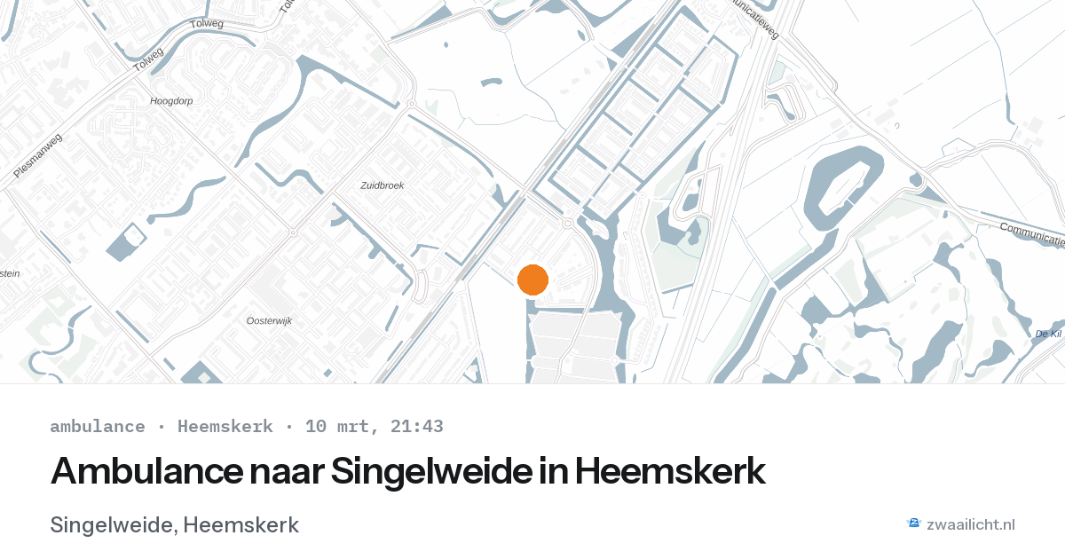 Ambulance naar Singelweide in Heemskerk — 10 mrt 2026