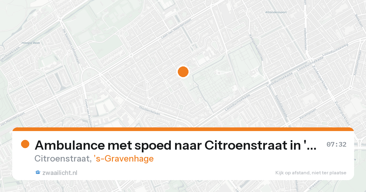 Ambulance met spoed naar Citroenstraat in 's-Gravenhage — 22 aug 2026