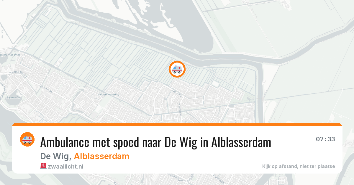 Ambulance met spoed naar De Wig in Alblasserdam — 20 mei 2026