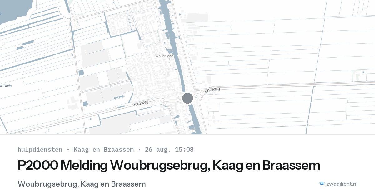 P2000 Melding Woubrugsebrug, Kaag en Braassem — 26 aug 2026