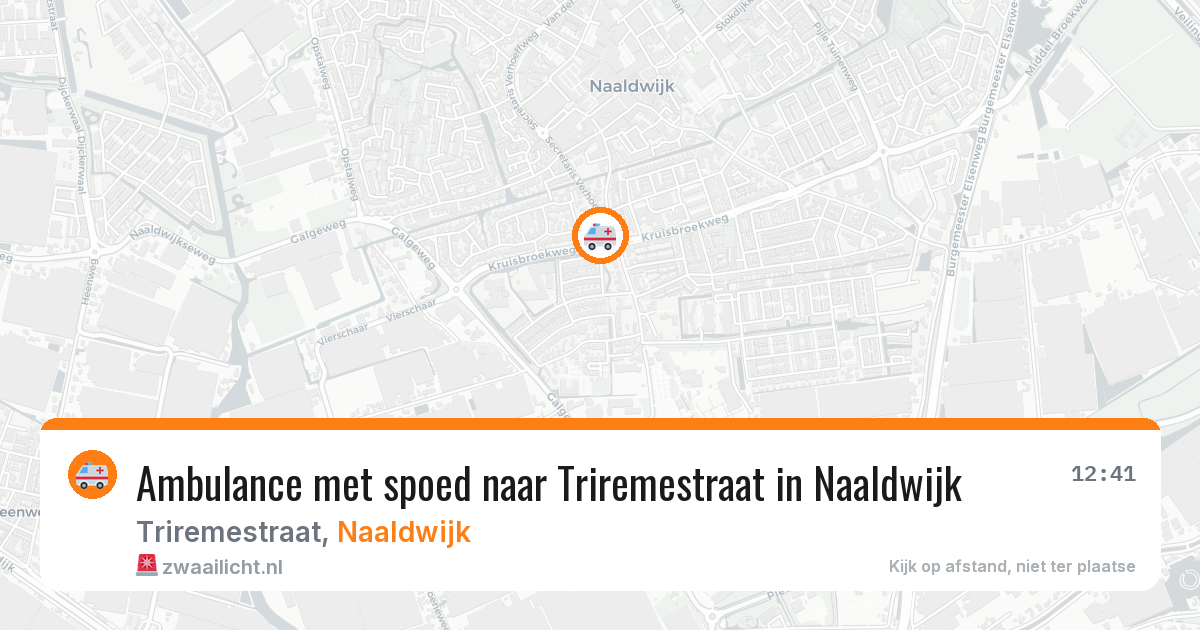 Ambulance met spoed naar Triremestraat in Naaldwijk — 16 jul 2026