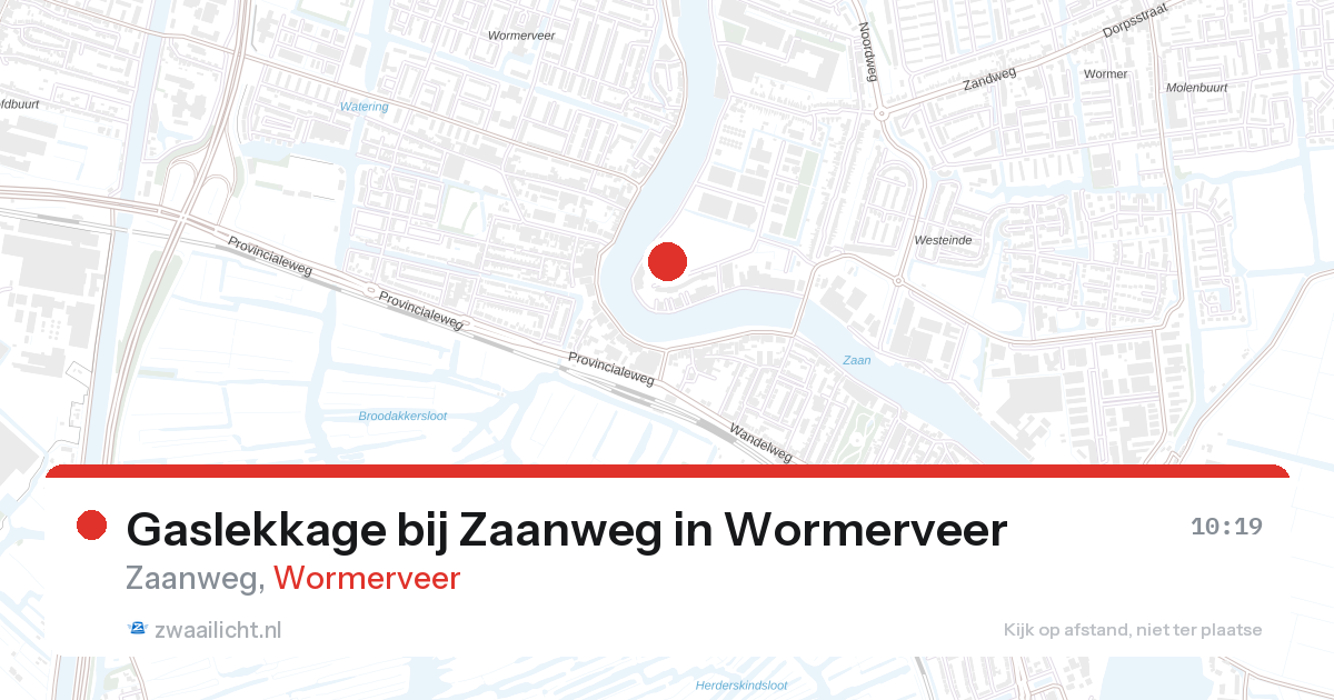 Gaslekkage bij Zaanweg in Wormerveer — 26 feb 2026