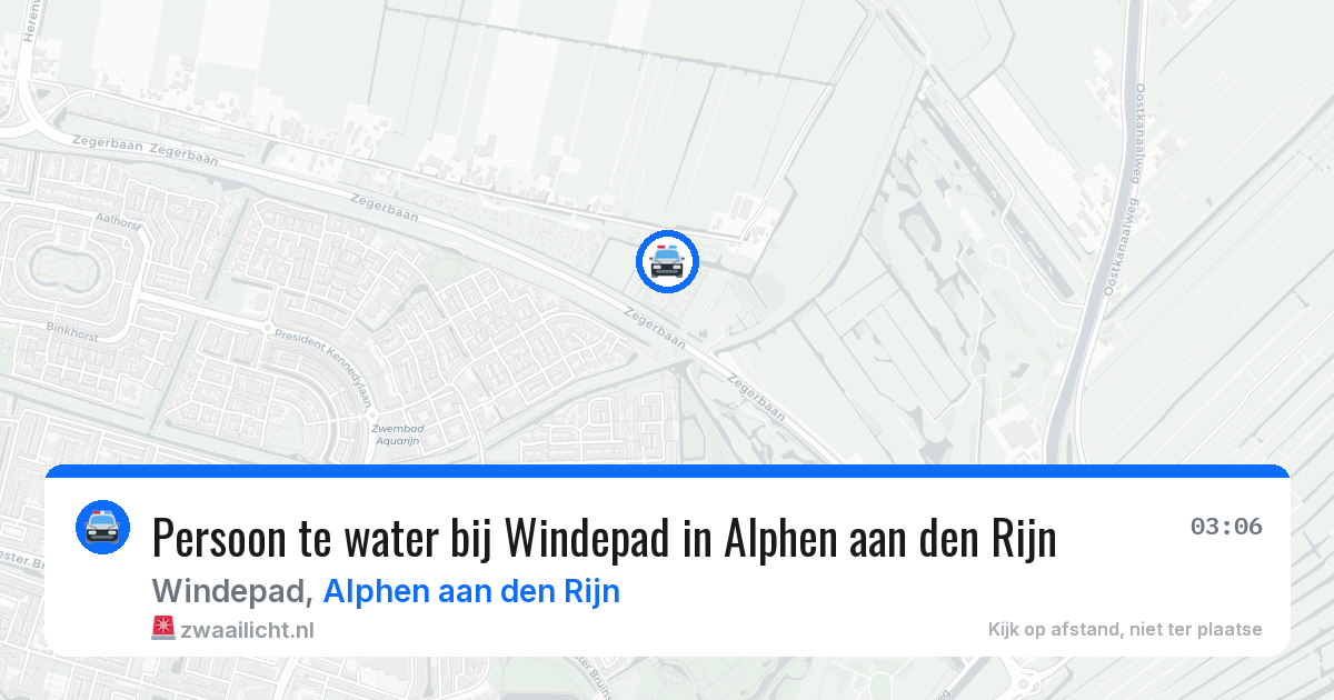 Persoon te water bij Windepad in Alphen aan den Rijn — 18 jul 2026