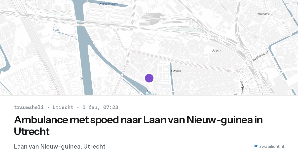 Ambulance met spoed naar Laan van Nieuw-guinea in Utrecht — 1 feb 2026