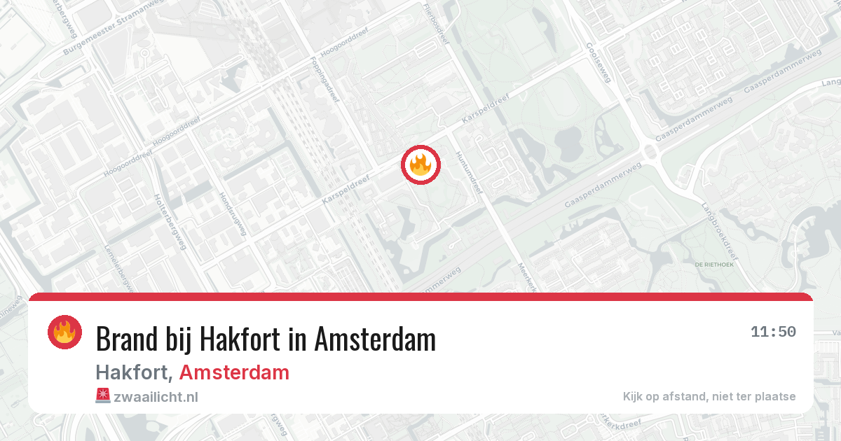 Brand bij Hakfort in Amsterdam — 13 aug 2026