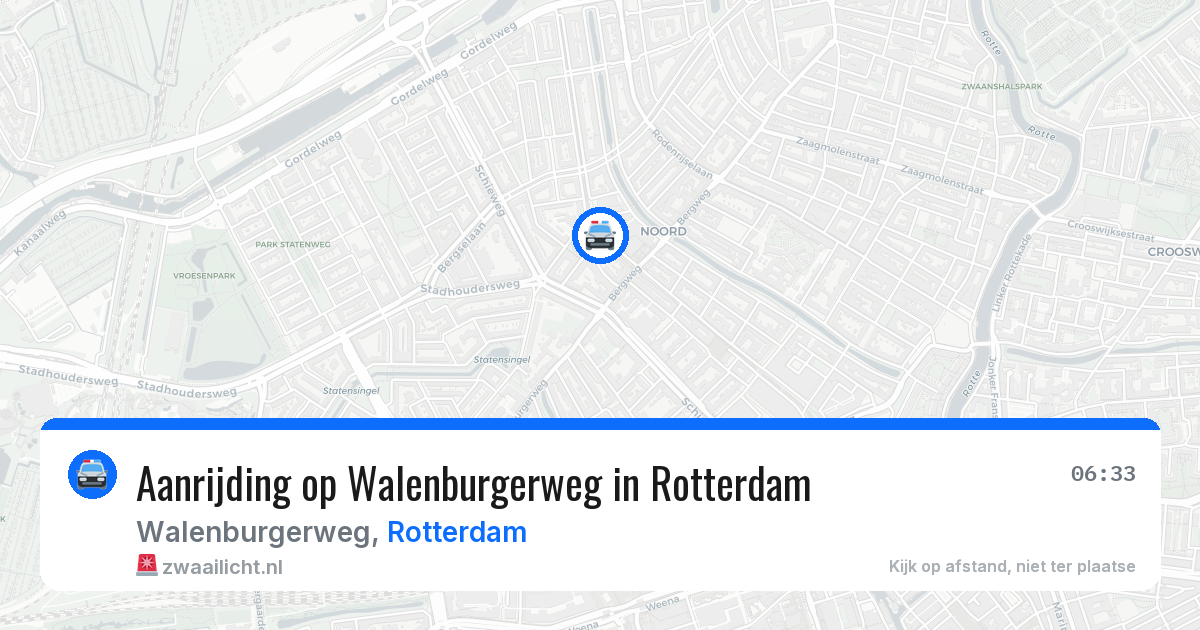 Aanrijding op Walenburgerweg in Rotterdam — 23 mei 2026