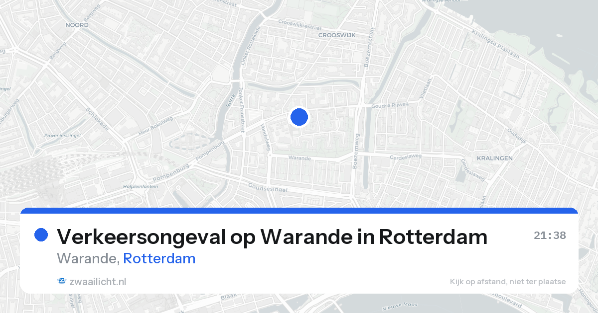 Verkeersongeval op Warande in Rotterdam — 20 aug 2026