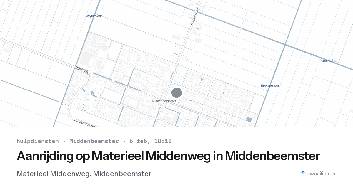 Aanrijding op Materieel Middenweg in Middenbeemster — 6 feb 2026