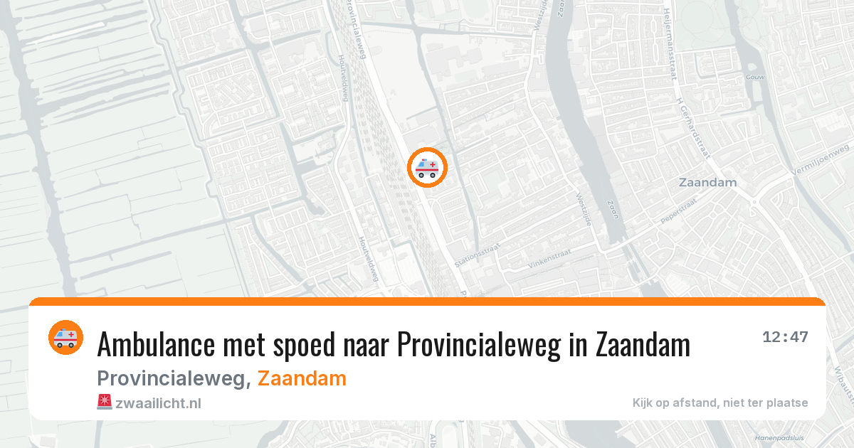 Ambulance met spoed naar Provincialeweg in Zaandam — 12 apr 2026
