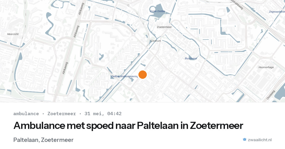 Ambulance met spoed naar Paltelaan in Zoetermeer — 31 mei 2026