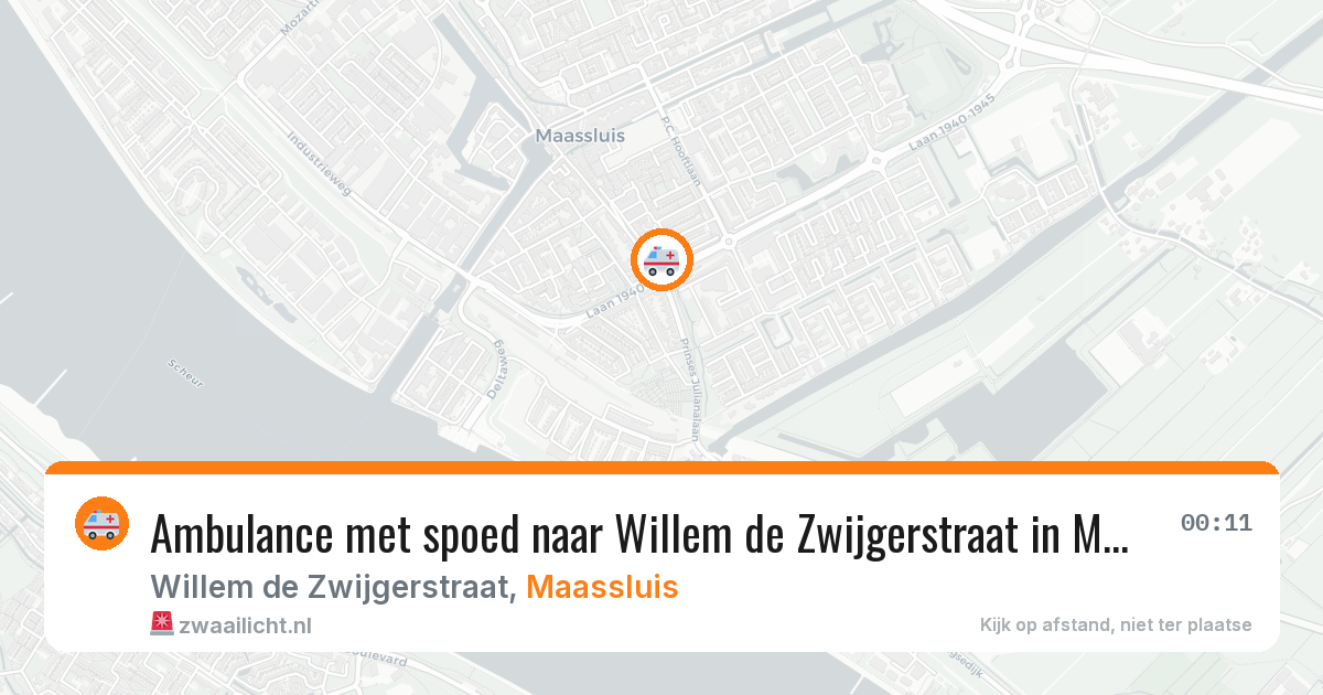 Ambulance met spoed naar Willem de Zwijgerstraat in Maassluis — 5 aug 2026