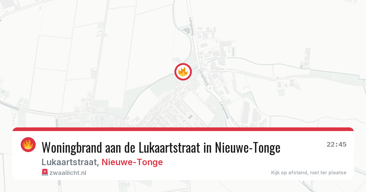 Woningbrand aan de Lukaartstraat in Nieuwe-Tonge — 8 jul 2026