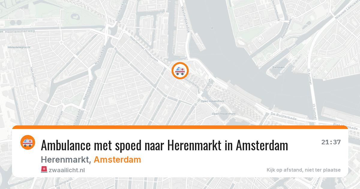 Ambulance met spoed naar Herenmarkt in Amsterdam — 22 apr 2026