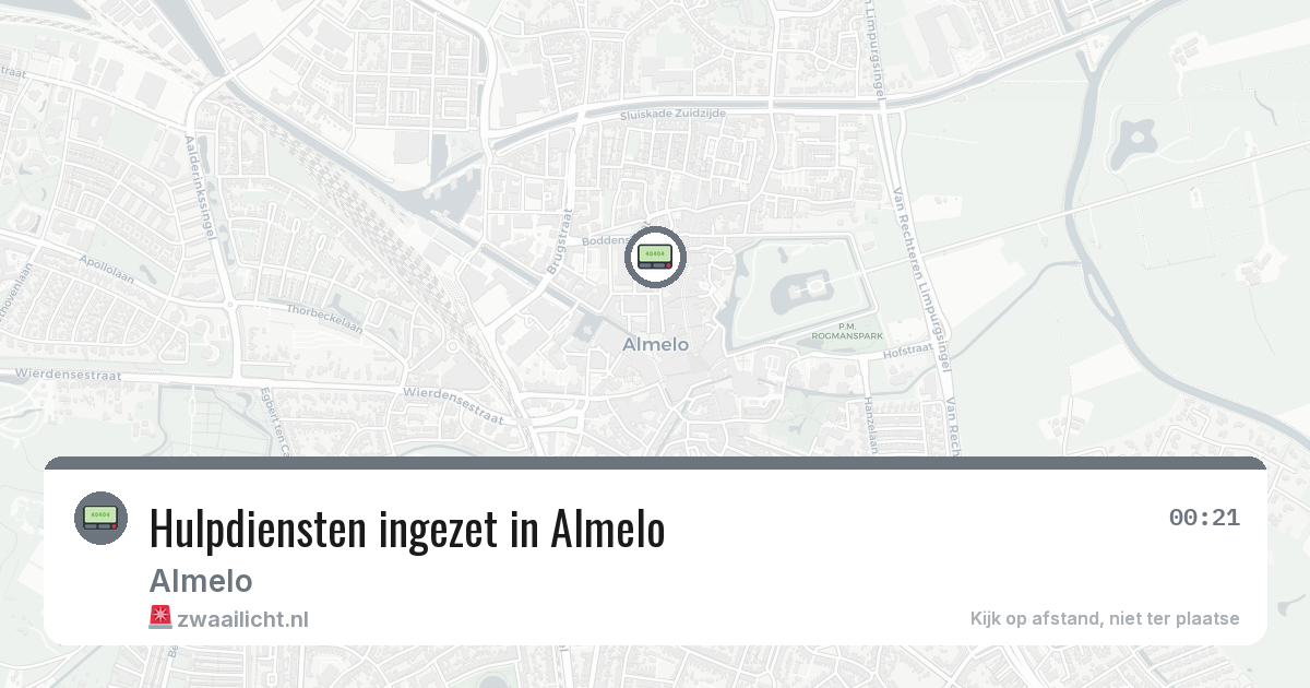 Hulpdiensten ingezet in Almelo — 20 jun 2026 | 🚨 Zwaailicht.nl