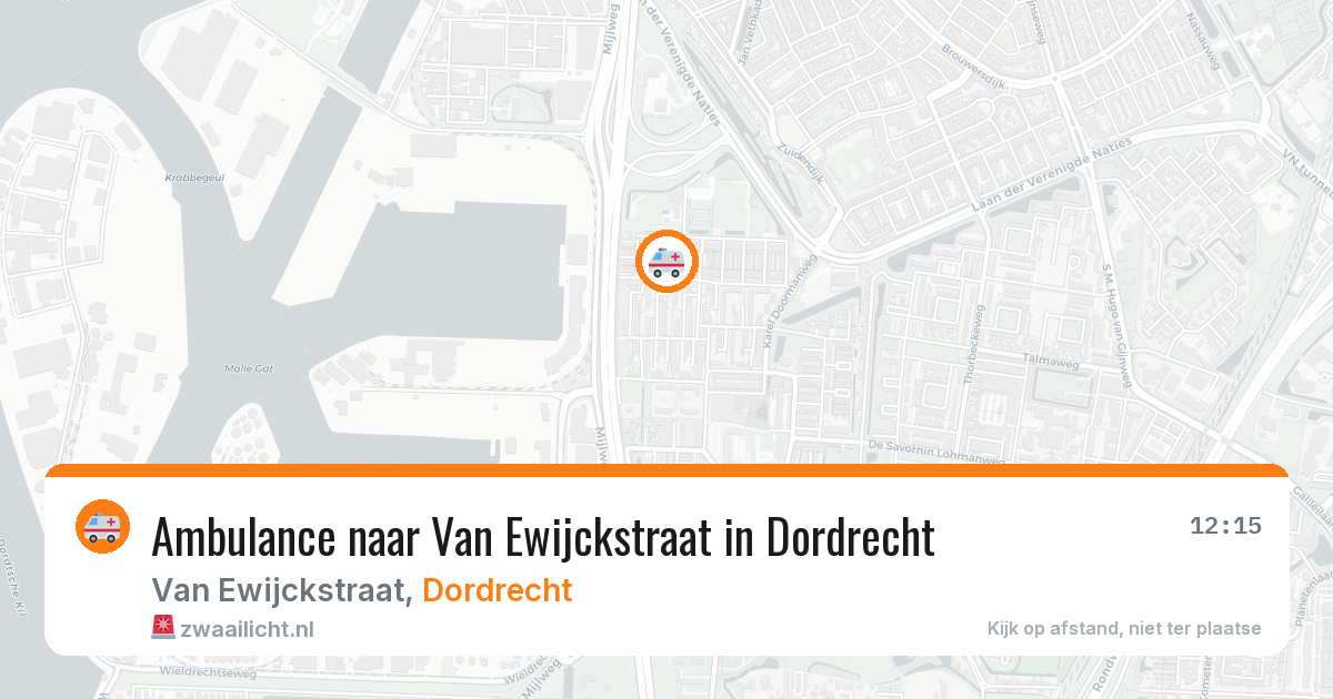 Ambulance naar Van Ewijckstraat in Dordrecht — 19 jul 2026