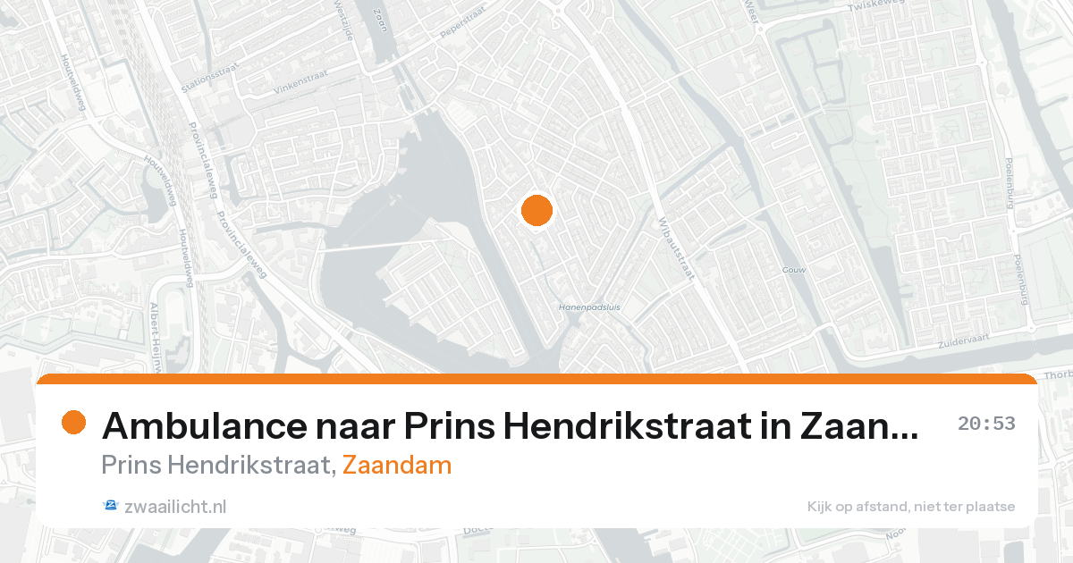 Ambulance naar Prins Hendrikstraat in Zaandam — 16 aug 2026