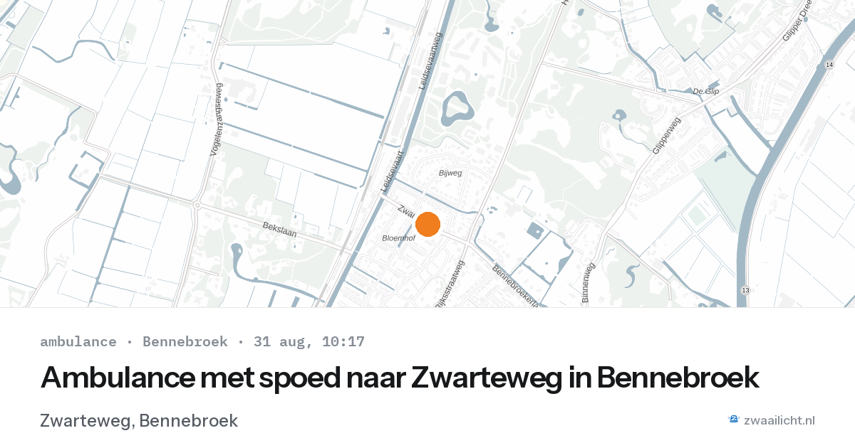 Ambulance met spoed naar Zwarteweg in Bennebroek — 31 aug 2026