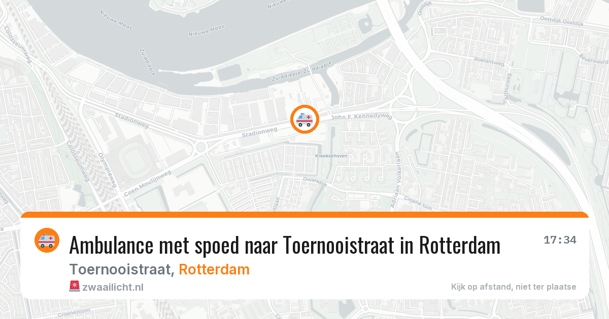 Ambulance met spoed naar Toernooistraat in Rotterdam — 25 mei 2026