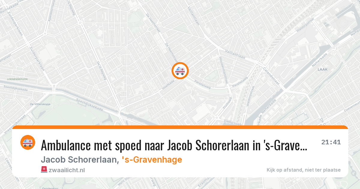 Ambulance met spoed naar Jacob Schorerlaan in 's-Gravenhage — 12 aug 2026