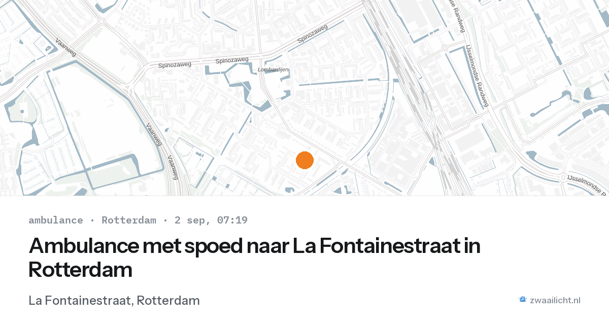 Ambulance met spoed naar La Fontainestraat in Rotterdam — 2 sep 2026