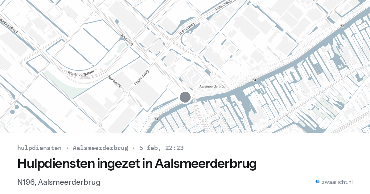 Hulpdiensten ingezet in Aalsmeerderbrug — 5 feb 2026 | 🚨 Zwaailicht.nl