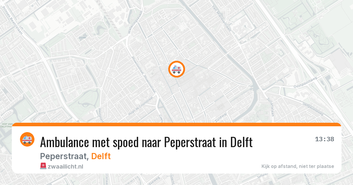 Ambulance met spoed naar Peperstraat in Delft — 25 feb 2026