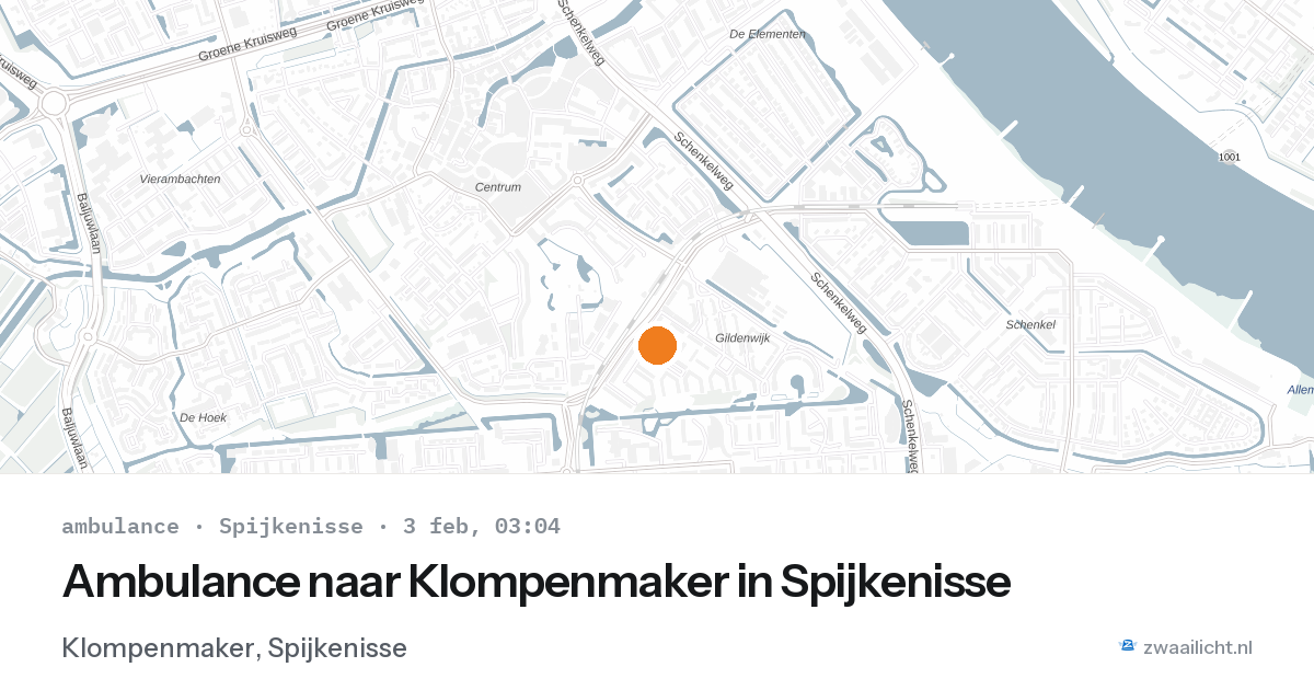 Ambulance naar Klompenmaker in Spijkenisse — 3 feb 2026