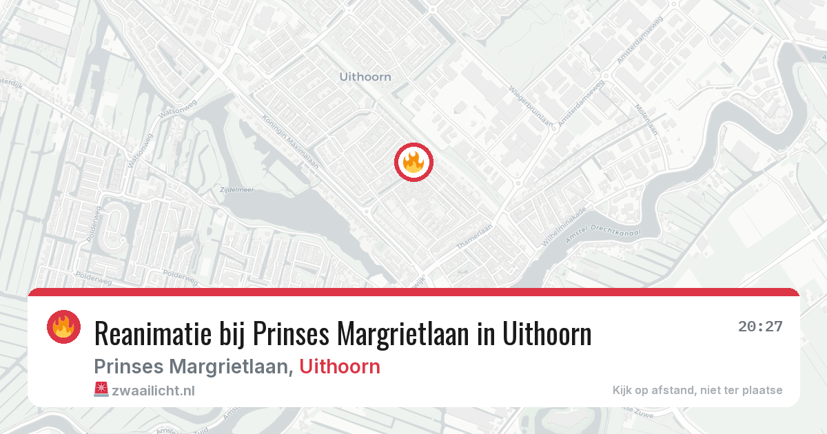 Reanimatie bij Prinses Margrietlaan in Uithoorn — 18 mrt 2026