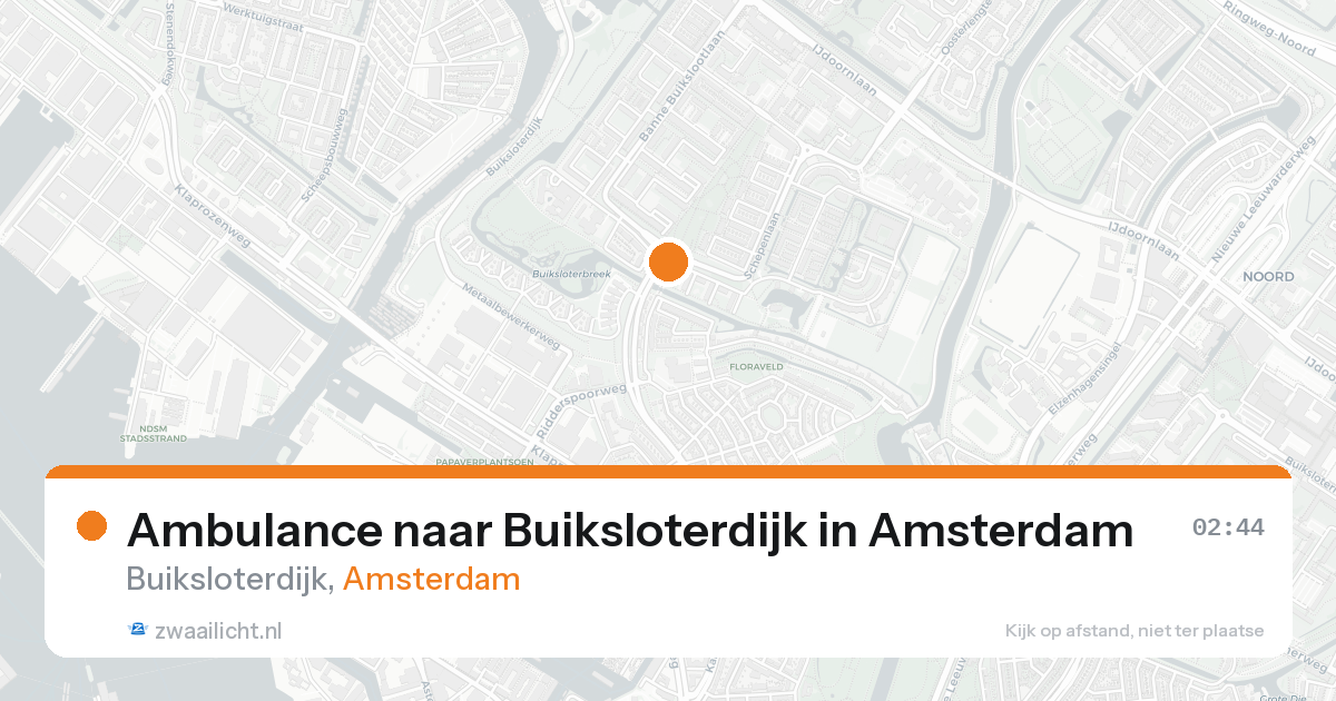 Ambulance naar Buiksloterdijk in Amsterdam — 23 aug 2026
