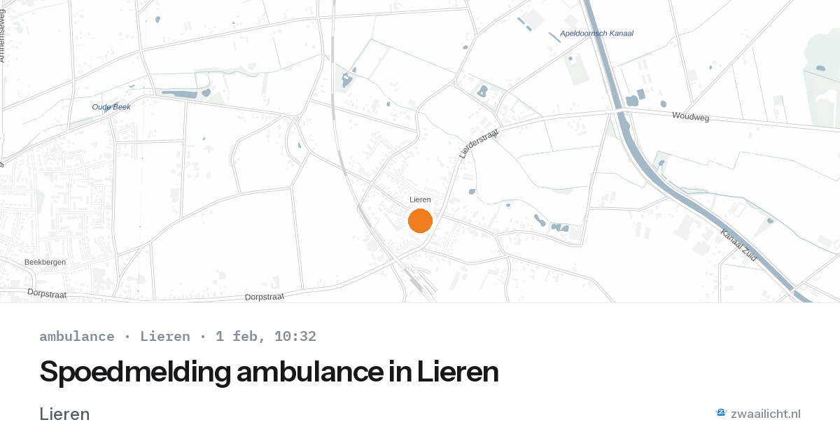 Spoedmelding ambulance in Lieren — 1 feb 2026