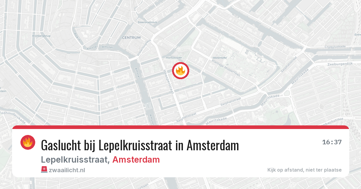 Gaslucht bij Lepelkruisstraat in Amsterdam — 4 mei 2026